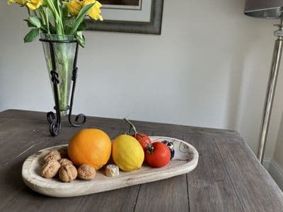 39cm Wooden Oval Bowl Serving Dish for Fruit Sweets Nuts Accessories Pot Pourri
