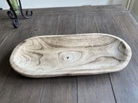 39cm Wooden Oval Bowl Serving Dish for Fruit Sweets Nuts Accessories Pot Pourri
