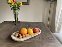 39cm Wooden Oval Bowl Serving Dish for Fruit Sweets Nuts Accessories Pot Pourri