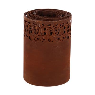 4.8m Filigree Metal Steel Brown Rusty Lawn Grass Edging Border Roll Decorative
