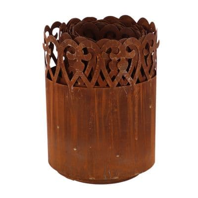 4.8m Hearts Metal Steel Brown Rusty Lawn Grass Edging Border Roll Decorative