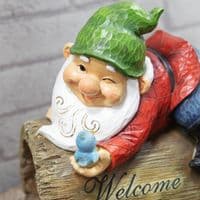 40% OFF!!! Multicoloured Welcome Garden Gnome Ornament Statue Sign 25cm Outdoor