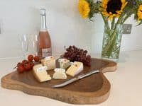 40cm Tree Slice Wooden Chopping Board Cheese Charcuterie Display Teak