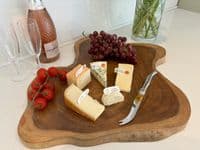 40cm Tree Slice Wooden Chopping Board Cheese Charcuterie Display Teak