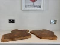 40cm Tree Slice Wooden Chopping Board Cheese Charcuterie Display Teak