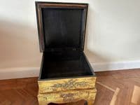 42cm Table - Wooden Hand Carved and Painted Indonesian Elephant Occasional Chest