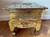 42cm Table - Wooden Hand Carved and Painted Indonesian Elephant Occasional Chest
