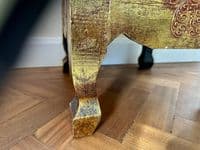 42cm Table - Wooden Hand Carved and Painted Indonesian Elephant Occasional Chest