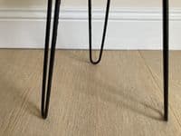 43cm Natural & Gold Plant Stand Occasional Side Table - Handmade in Wood & Metal