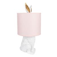 43cm Pink & White Rabbit Hare Table Buffet Bedside Lamp Light - E27 Fitting 60w