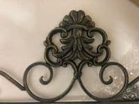 44cm Black Iron Kitchen Roll Holder - Filigree Metal Wall Mounted Design