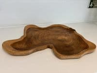 45cm Charcuterie Cheese Board Teak Wooden Fruit Bowl Display Gift