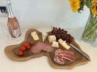 45cm Charcuterie Cheese Board Teak Wooden Fruit Bowl Display Gift