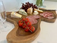 45cm Charcuterie Cheese Board Teak Wooden Fruit Bowl Display Gift