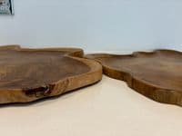 45cm Charcuterie Cheese Board Teak Wooden Fruit Bowl Display Gift