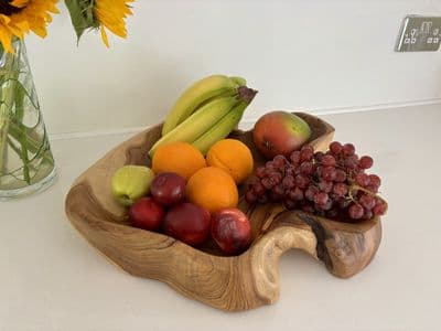 45cm Huge Heavy Charcuterie Platter Cheese Board Wooden Fruit Bowl