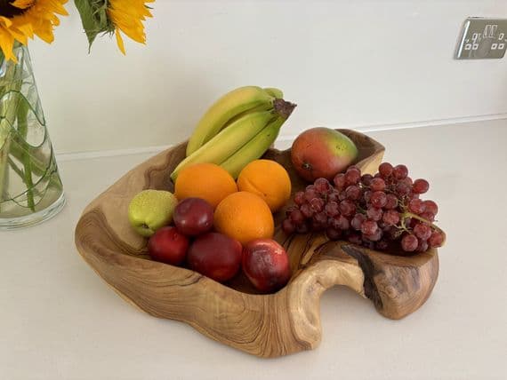 45cm Huge Heavy Charcuterie Platter Cheese Board Wooden Fruit Bowl