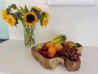 45cm Huge Heavy Charcuterie Platter Cheese Board Wooden Fruit Bowl