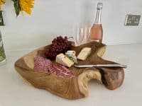 45cm Huge Heavy Charcuterie Platter Cheese Board Wooden Fruit Bowl