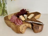 45cm Huge Heavy Charcuterie Platter Cheese Board Wooden Fruit Bowl