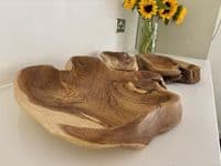 45cm Huge Heavy Charcuterie Platter Cheese Board Wooden Fruit Bowl