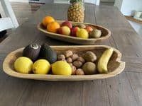 45cm Long Teak Oval Root Regualr Bowl Wood Handcarved Handmade Gift