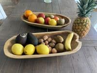 45cm Long Teak Oval Root Regualr Bowl Wood Handcarved Handmade Gift