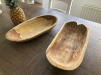 45cm Long Teak Oval Root Regualr Bowl Wood Handcarved Handmade Gift