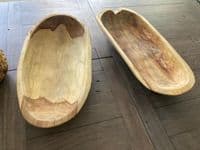 45cm Long Teak Oval Root Regualr Bowl Wood Handcarved Handmade Gift