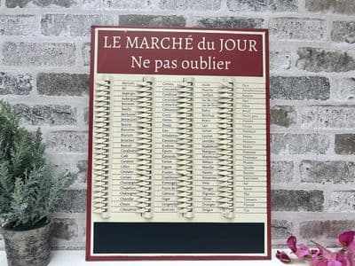 45cmFrench Shabby Chic 'Pense Bete' Shopping Reminder Black Board Red Metal Gift