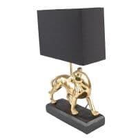 47cm Black & Gold Leopard Table Buffet Bedside Lamp Light - E27 18W