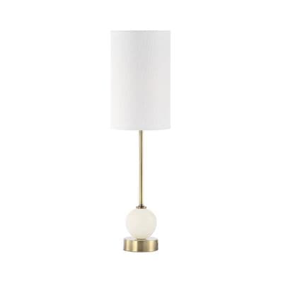 58cm Antique Gold Marble Table Bedside Lamp Light White Linen Shade 40w E14 Bulb