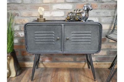 70cm Side Wall Cabinet on Legs - Metal Freestanding Industrial Style