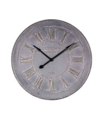 93cm Huge Zinc Old Time Wall Clock - French Style w/ Roman Numerals