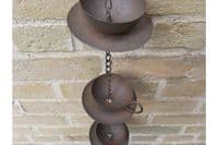 95cm Teapot Rain Chain Buckets Garden Water Rain Collector Brown Aged Metal