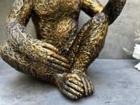 Aged Gold Bronzed Drunken Monkey Wine Bottle Holder Rack - Freestanding Gift