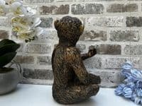 Aged Gold Bronzed Drunken Monkey Wine Bottle Holder Rack - Freestanding Gift