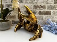 Aged Gold Drunken Crab Wine Bottle Holder Rack - Novelty Fun Freestanding Gift