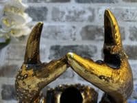 Aged Gold Drunken Crab Wine Bottle Holder Rack - Novelty Fun Freestanding Gift