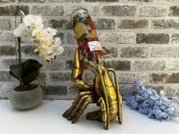 Aged Gold Drunken Lobster Wine Bottle Holder Rack Novelty Fun Freestanding Gift