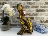 Aged Gold Drunken Lobster Wine Bottle Holder Rack Novelty Fun Freestanding Gift