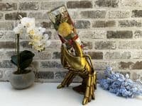 Aged Gold Drunken Lobster Wine Bottle Holder Rack Novelty Fun Freestanding Gift