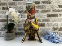 Aged Gold Drunken Lobster Wine Bottle Holder Rack Novelty Fun Freestanding Gift