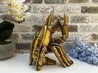 Aged Gold Drunken Lobster Wine Bottle Holder Rack Novelty Fun Freestanding Gift