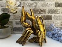 Aged Gold Drunken Lobster Wine Bottle Holder Rack Novelty Fun Freestanding Gift