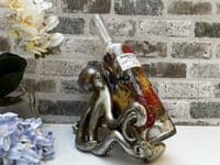 Aged Silver Octopus Wine Bottle Holder Rack - Novelty Fun Freestanding Gift