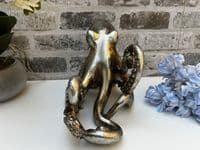 Aged Silver Octopus Wine Bottle Holder Rack - Novelty Fun Freestanding Gift