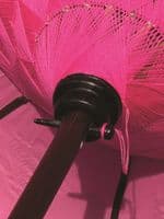 Bali Handmade Sun Parasol Hardwood Garden Umbrella Pink and Gold