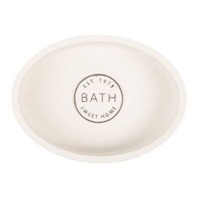 BATH Motif Oval Soap Storage Dish Off White Bathroom Accessory