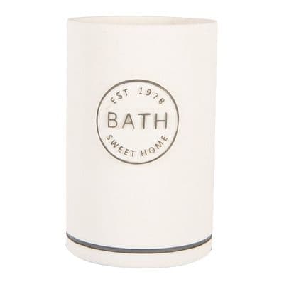 BATH Motif Toothbrush Holder Storage Off White Bathroom Accessory